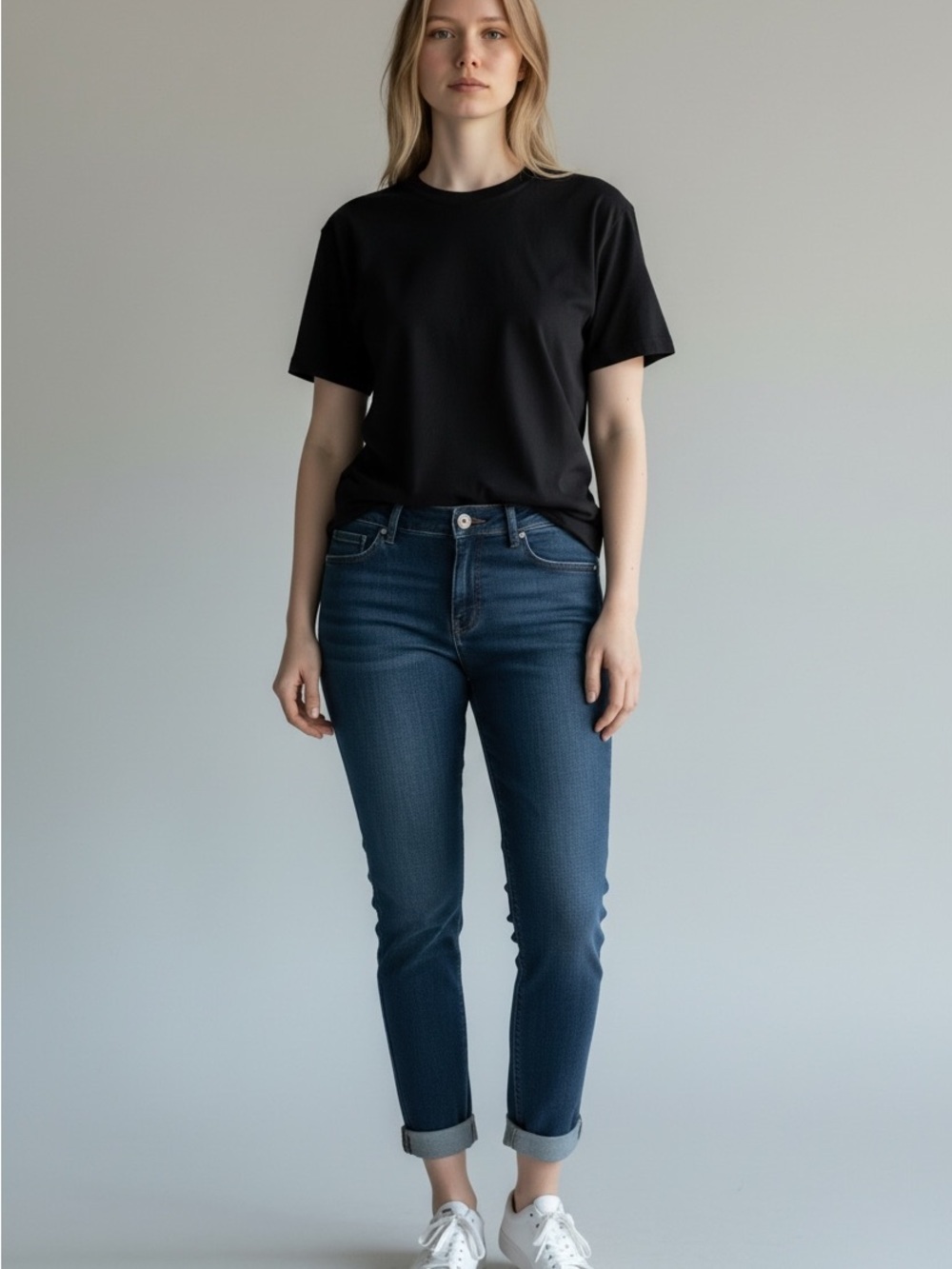 Signature by Levi Strauss denim dark blue cuffed slim fit Women Jeans 12/W 31
